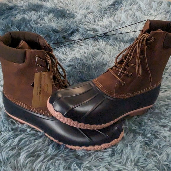 WEATHERPROOF VINTAGE Womens Gray Waterproof Adam Round Toe Lace-Up Duck Boots M main image 1